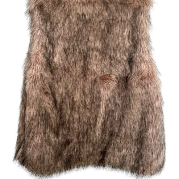 NEW BCBGeneration Open-Front Faux Fur Vest Cabincore Holiday Winter Travel L - Picture 9 of 13